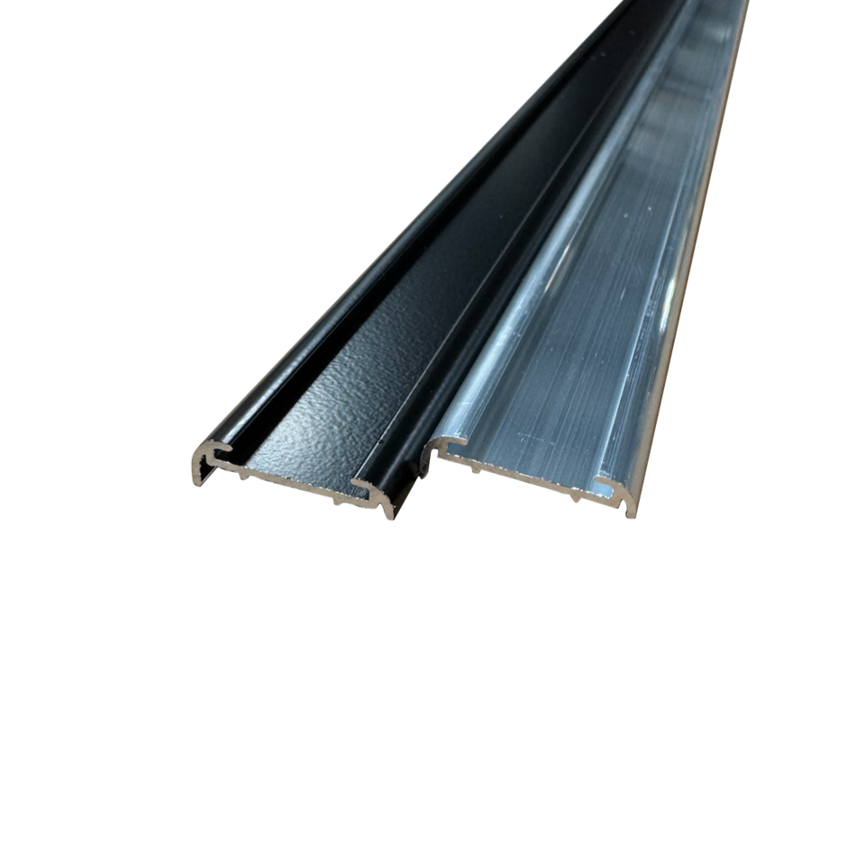 92" Aluminum Vinyl Insert Type RV Trailer Molding Trim 1 1/8" x 1/8" Leg | Mill Finish or Black