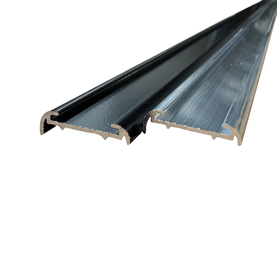 92" Aluminum Vinyl Insert Type RV Trailer Molding Trim 1 1/8" x 1/8" Leg | Mill Finish or Black