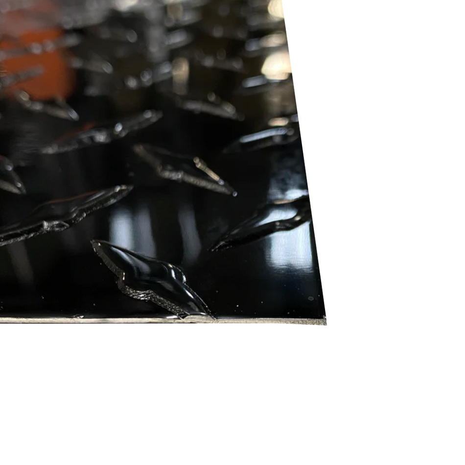 48" x 96" Black Gloss Diamond Plate Aluminum Sheet | .050" Thick