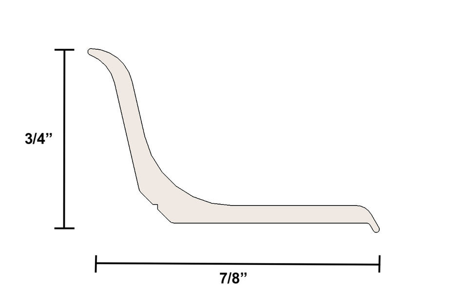 Offset Cove Aluminum Trailer RV Trim 3/4" x 7/8" Inside Corner 72"-92" | Mill Finish