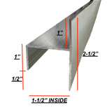 H-Channel 93" Aluminum Trim 2.5" x 1 5/8" Cargo Trailer Door Trim, Chair Rail