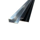 J Trim Aluminum 1/4" Inside Capping Rail Gutter Trim 92" Long, 7/8" Tall - Mill Finish or Black