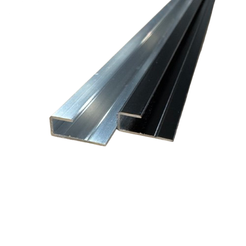 J Trim Aluminum 1/4" Inside Capping Rail Gutter Trim 92" Long, 7/8" Tall | Mill Finish or Black