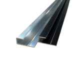 J Trim Aluminum 1/4" Inside Capping Rail Gutter Trim 92" Long, 7/8" Tall - Mill Finish or Black