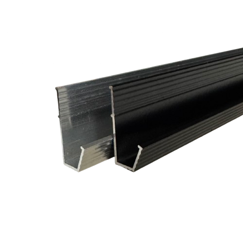 92" Aluminum Gutter Rail Channel 1 3/8" x 5/8" Trailer RV Trim | Mill Finish or Black