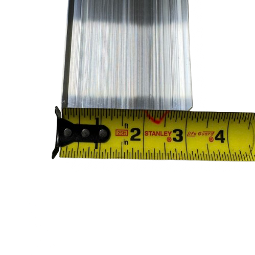 2 Ridge, 3" Wide Slim Aluminum Smooth Cargo Trailer Trim 92", 5/8" Leg | Mill Finish