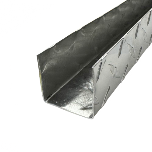 1" x 1" x 1" Diamond Plate U Channel Aluminum Trim C Channel | .045" Thick, 48"-92" Long