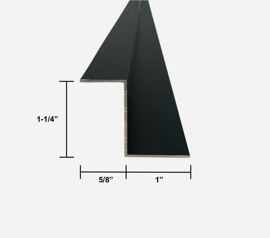 Aluminum Z Trim Bar Angle 92" Long - 5/8"x 1.25" x 1" | Black