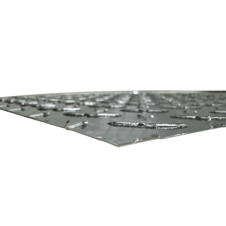 Close-up of 48x96 polished aluminum diamond plate sheet, .025 inch thick
