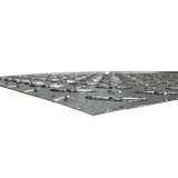 Close-up of 48x96 polished aluminum diamond plate sheet, .025 inch thick