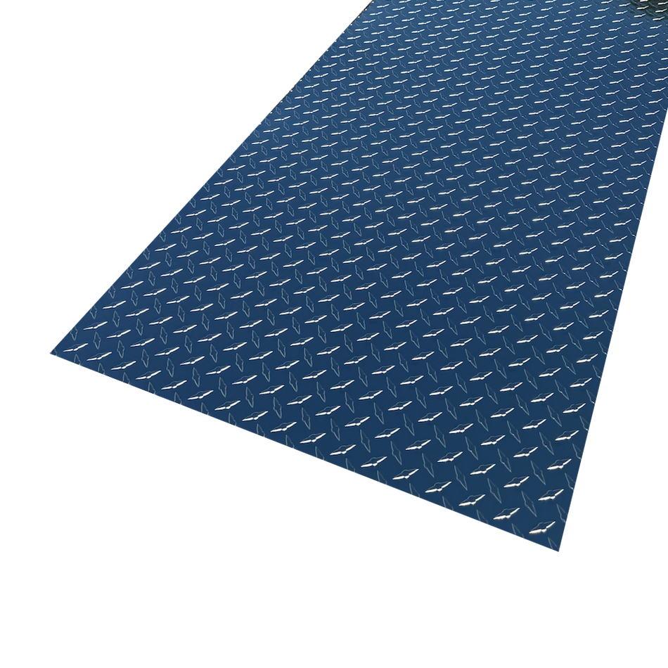 Close-up of polished aluminum diamond plate sheet, .025 inch thick