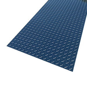 Close-up of polished aluminum diamond plate sheet, .025 inch thick