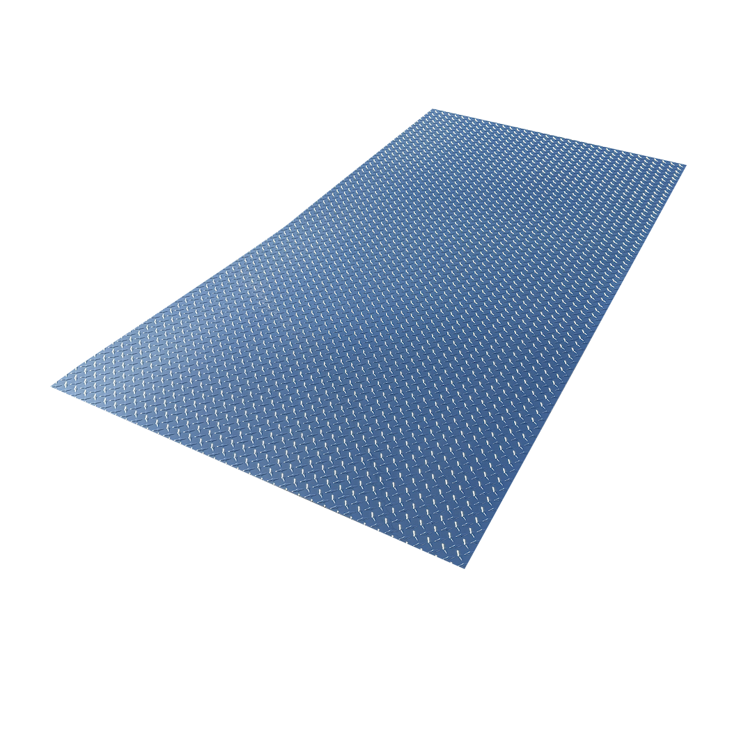 image of 48x96 polished aluminum diamond plate sheet, .025 inch thick