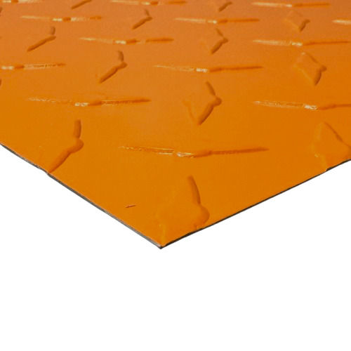 48" x 96" Orange Diamond Plate Sheet .025" Thick