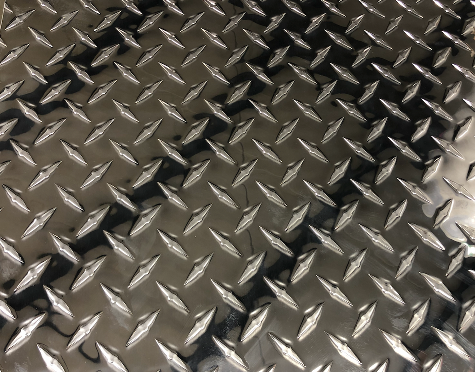48" x 96" Diamond Plate Polished Aluminum Sheet .045" Thick